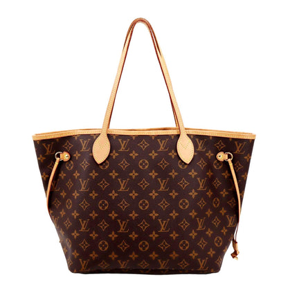 LOUIS VUITTON Neverfull MM Monogram Canvas Tote Bag Brown
