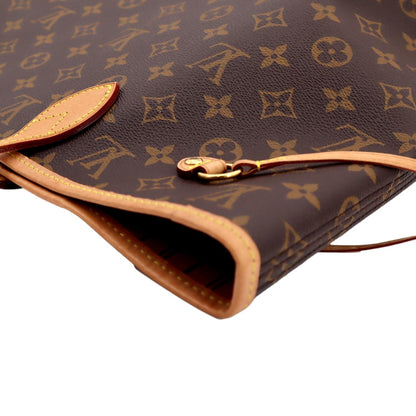 LOUIS VUITTON Neverfull MM Monogram Canvas Tote Bag Brown