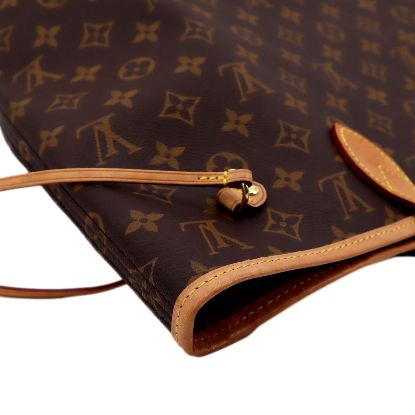 LOUIS VUITTON Neverfull MM Monogram Canvas Tote Bag Brown
