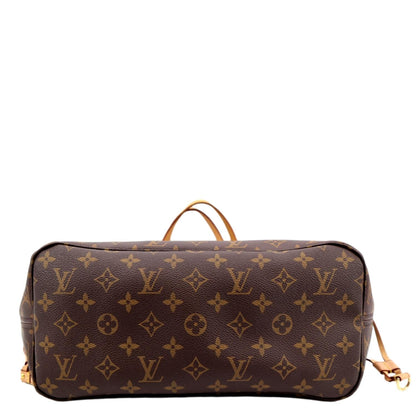 LOUIS VUITTON Neverfull MM Monogram Canvas Tote Bag Brown