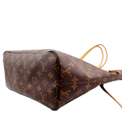LOUIS VUITTON Neverfull MM Monogram Canvas Tote Bag Brown