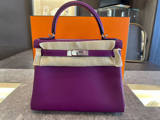 Hermes Kelly 28 Retourne Veau Swift Anemone
