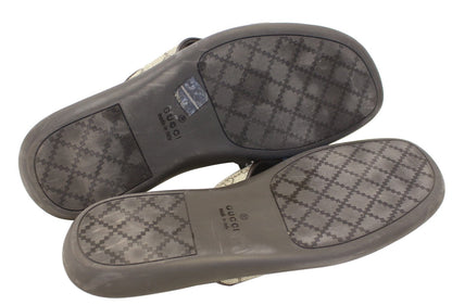 Gucci Men's GG Supreme Canvas Flip Flops Sandals Size 8 1/2G