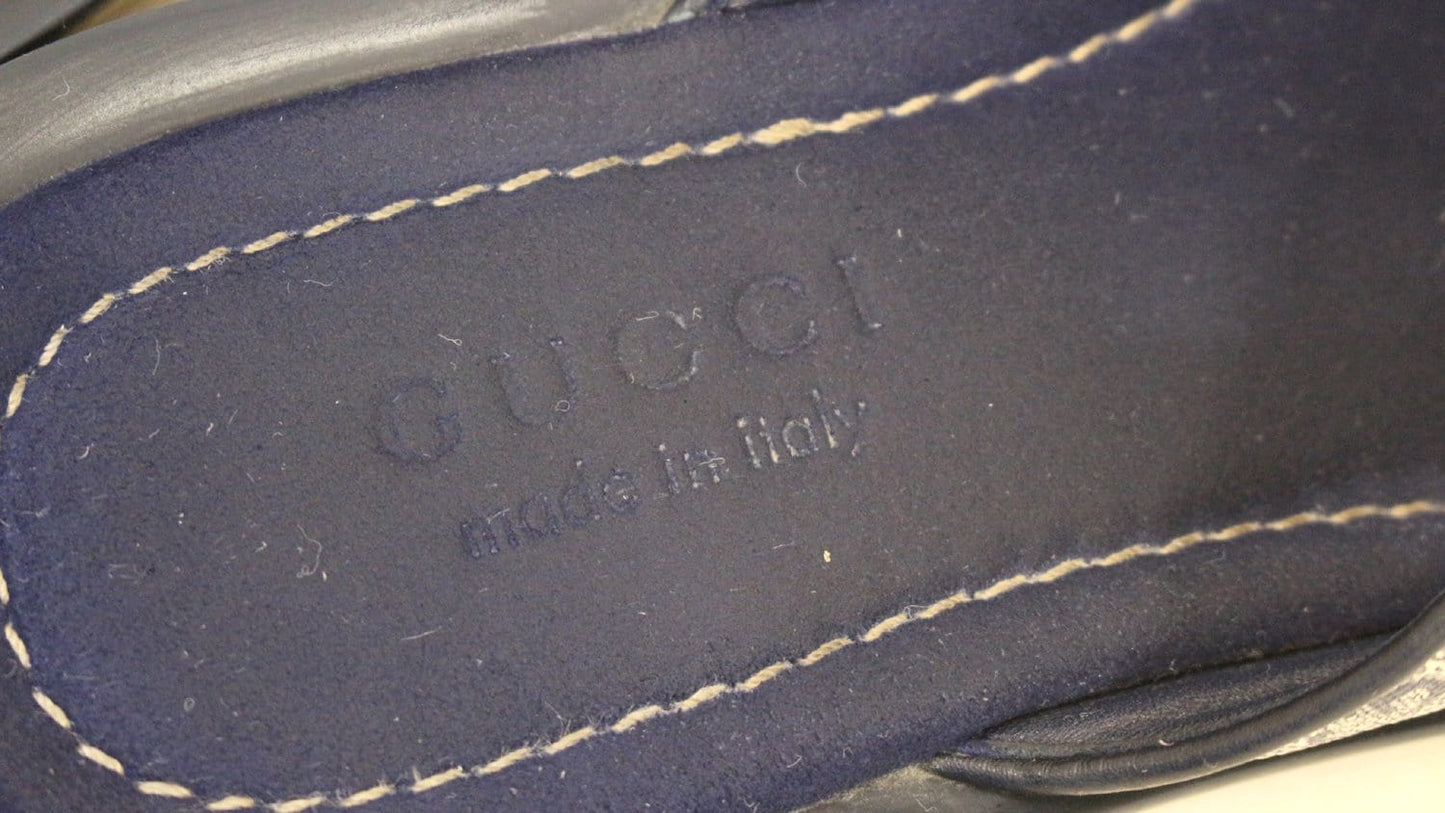 Gucci Men's GG Supreme Blue Flip Flops Sandals Size 9 G