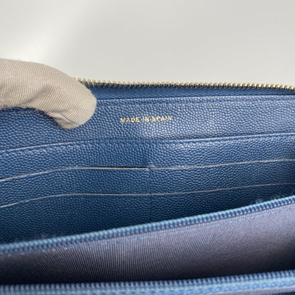 Chanel Caviar Navy Zip Long Wallet