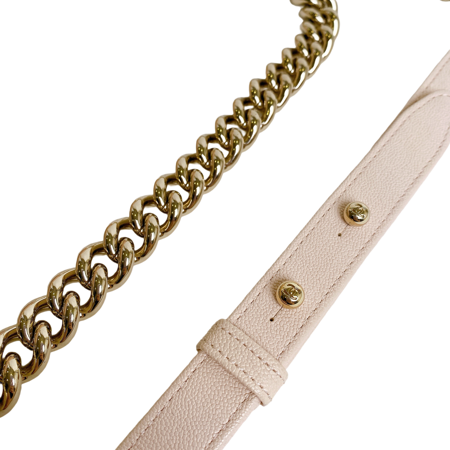 Chanel Le Boy Medium Pink Grained Calfskin GHW