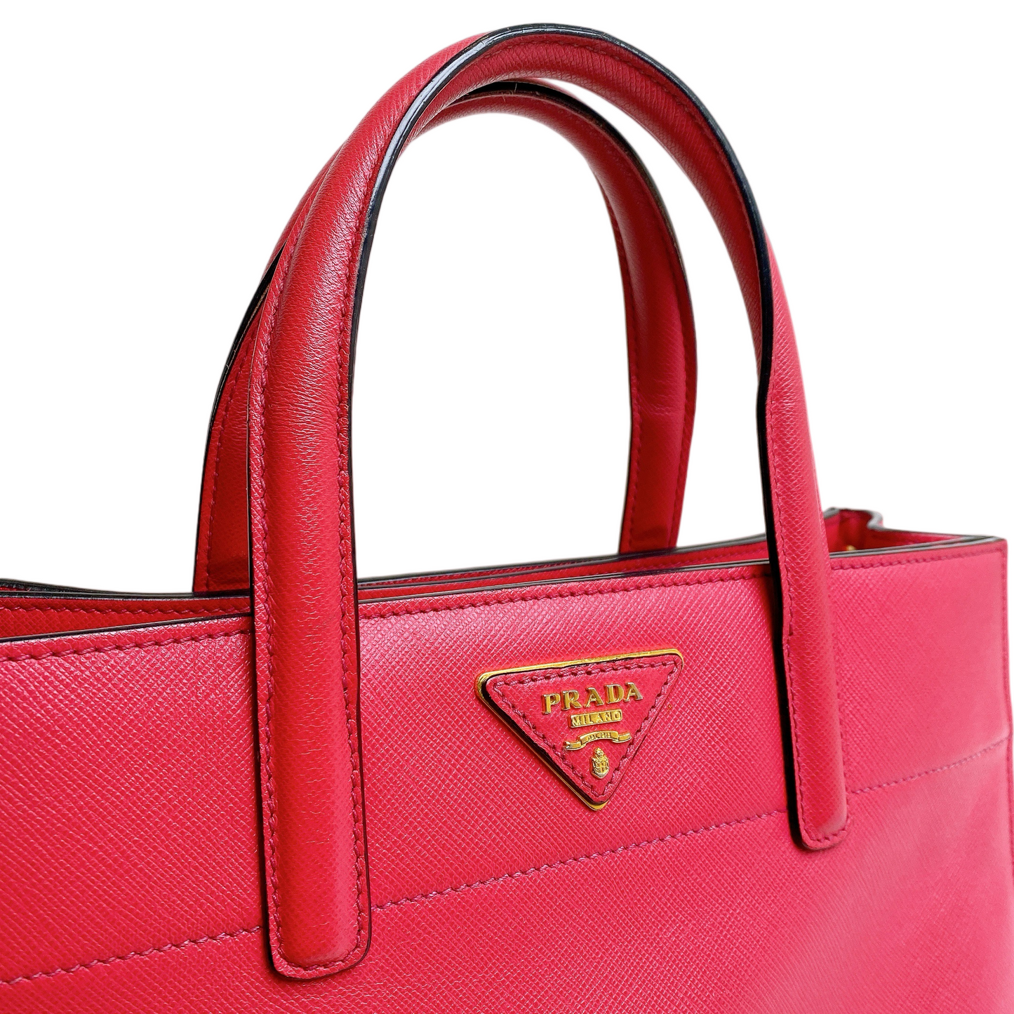 Prada Pink Saffiano Soft Leather Tote Bag
