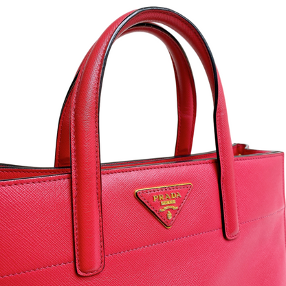 Prada Pink Saffiano Soft Leather Tote Bag