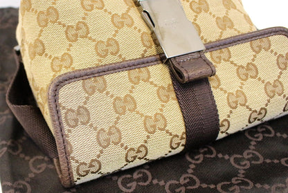 GUCCI GG Canvas Brown Waist Bum Bag