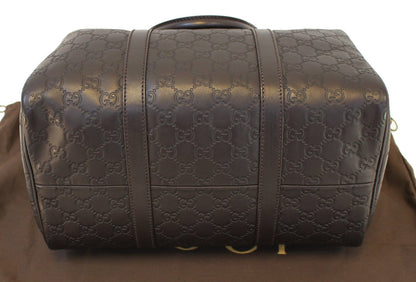 GUCCI 265697 GG Guccissima Leather Chocolate Boston Bag