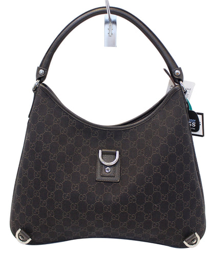 GUCCI Black Monogram Abbey D Ring Hobo Bag 268636