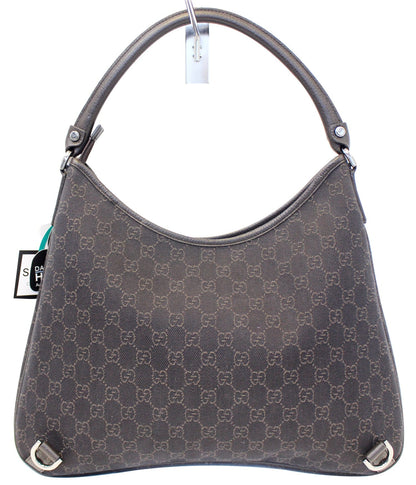 GUCCI Black Monogram Abbey D Ring Hobo Bag 268636