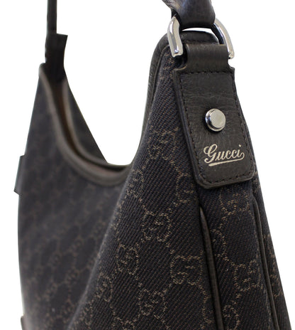 GUCCI Black Monogram Abbey D Ring Hobo Bag 268636