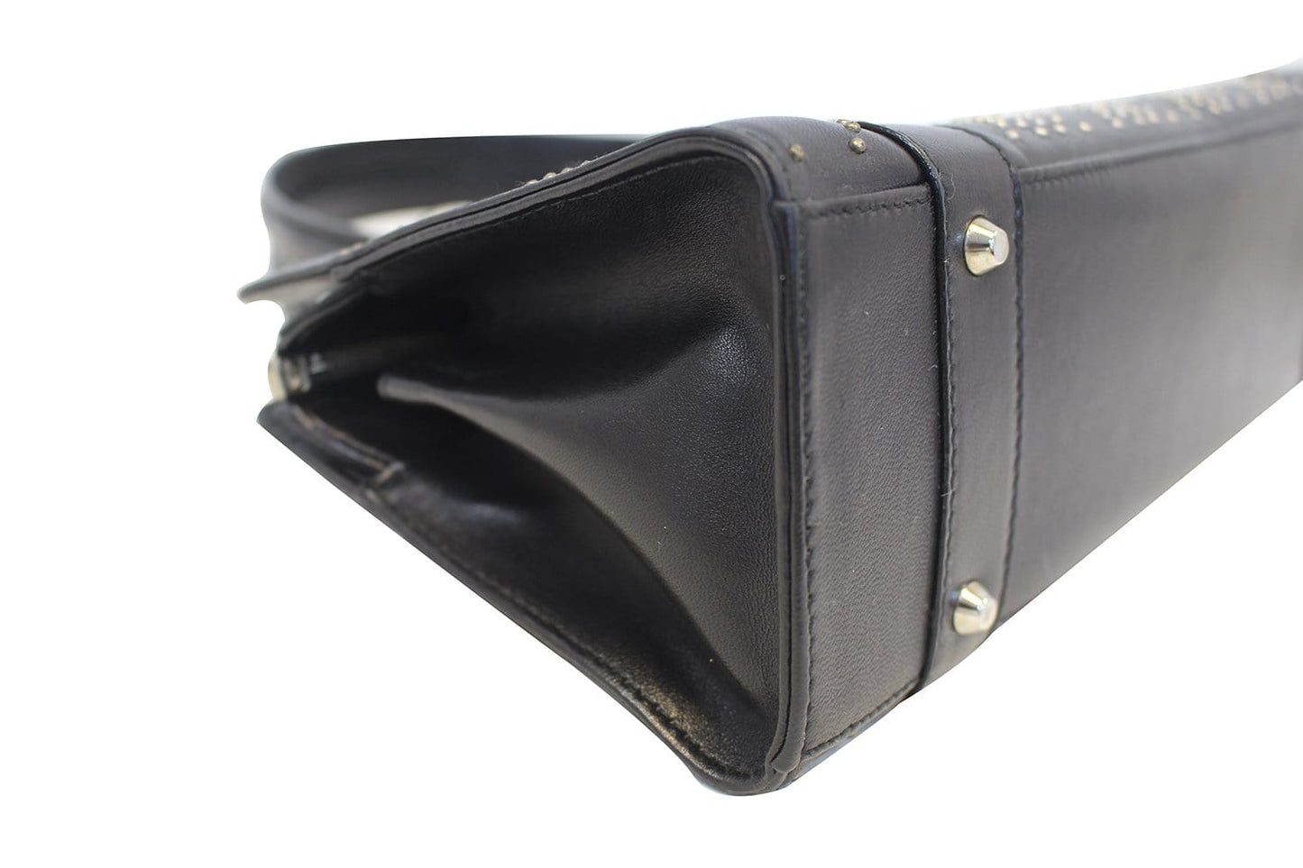 CHRISTIAN DIOR Black Studded Lady Dior Shoulder Bag