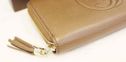 GUCCI Interlocking G Medium Brown Leather Long Wallet