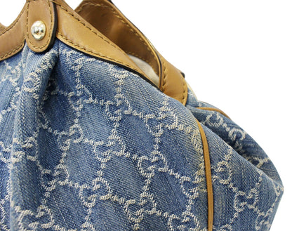 GUCCI GG Blue Denim Sukey Tote Shoulder Bag Gucci Sukey