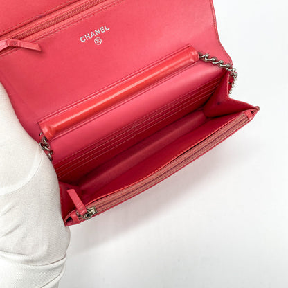 Chanel Caviar Coco Wallet On Chain Pink