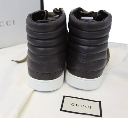 GUCCI GG Supreme High-Top Beige sneakers Size 10 411857
