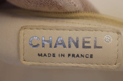 CHANEL Boy Bag - CHANEL Leather White Glazed Quilted Large