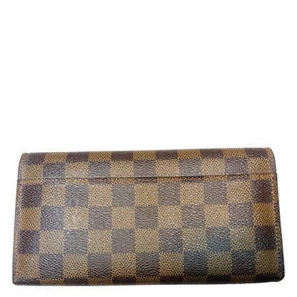 LOUIS VUITTON Sarah Damier Ebene Wallet Brown