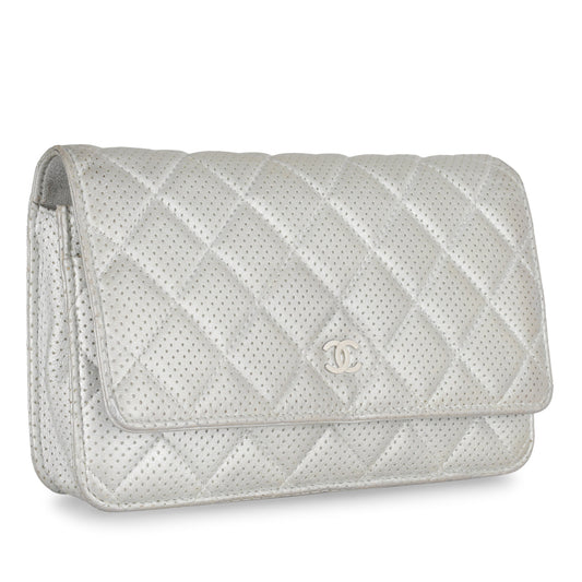 Chanel WOC - Perforated Silver