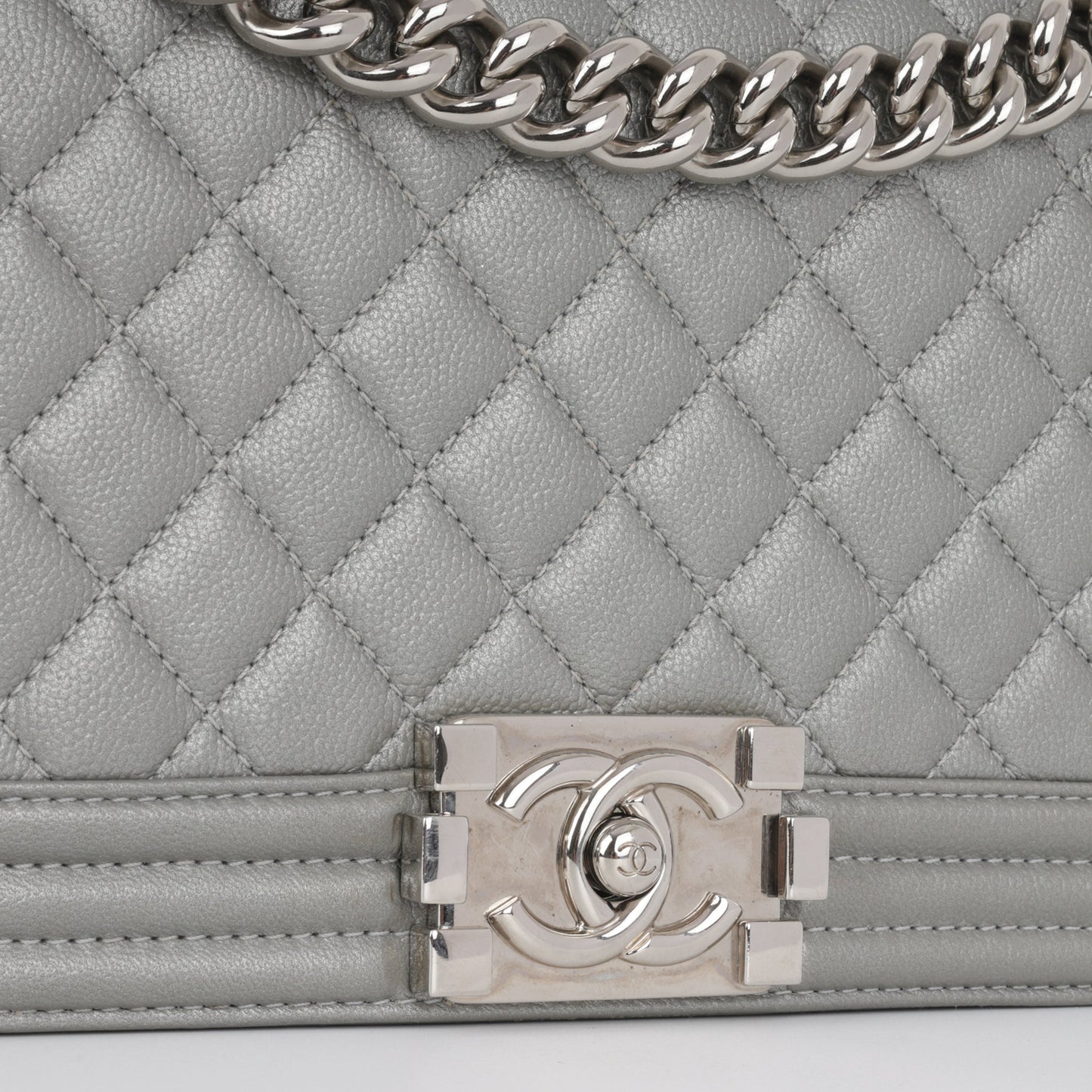 Chanel Boy Bag - Silver