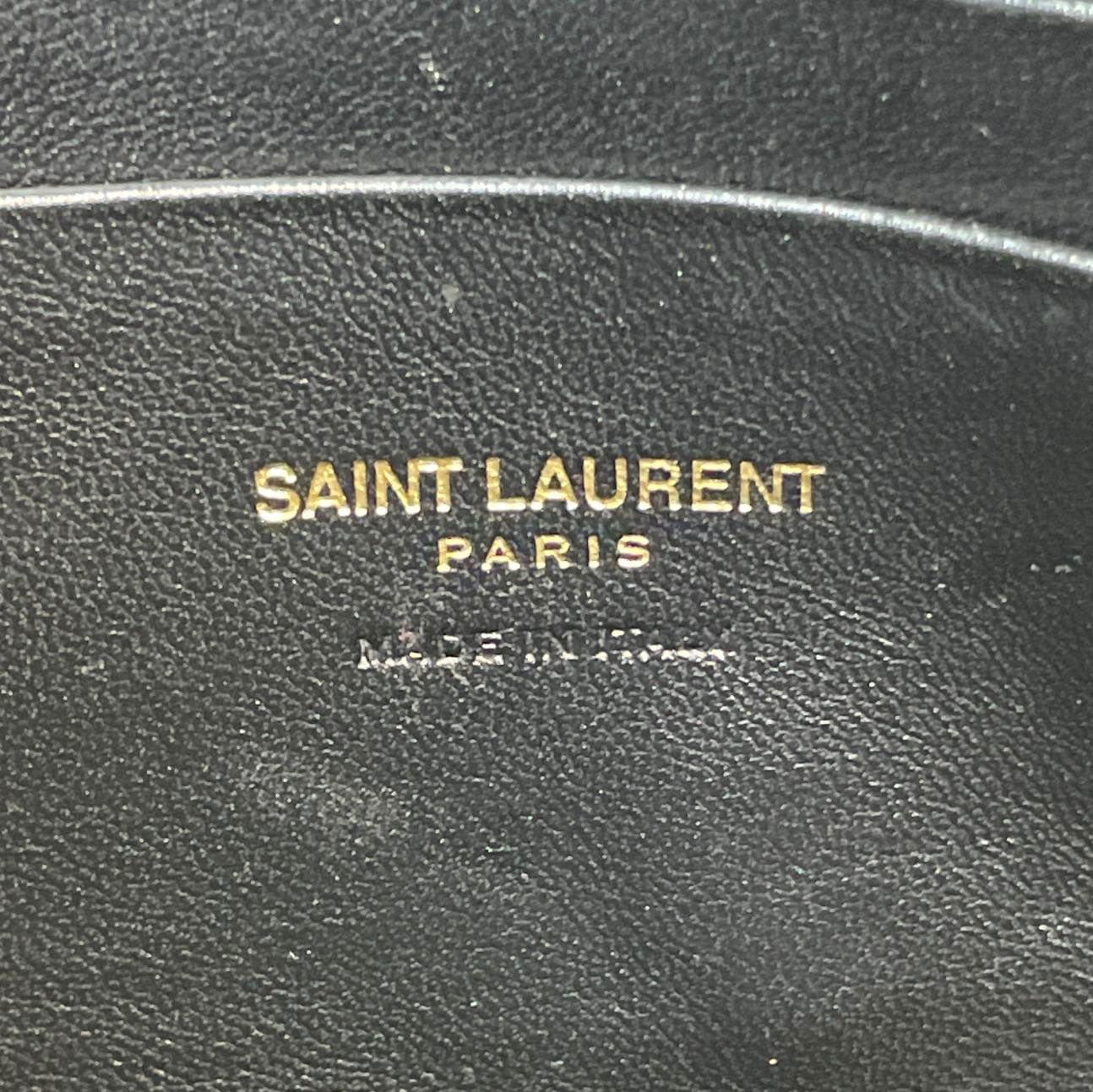 YVES SAINT LAURENT Lou Chevron Leather Camera Bag Black