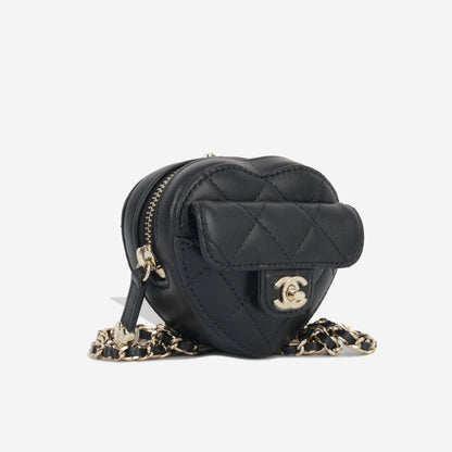 Chanel Heart Necklace - Black