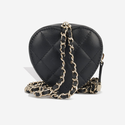 Chanel Heart Necklace - Black