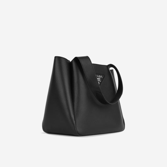 Prada Logo Plaque Tote Bag