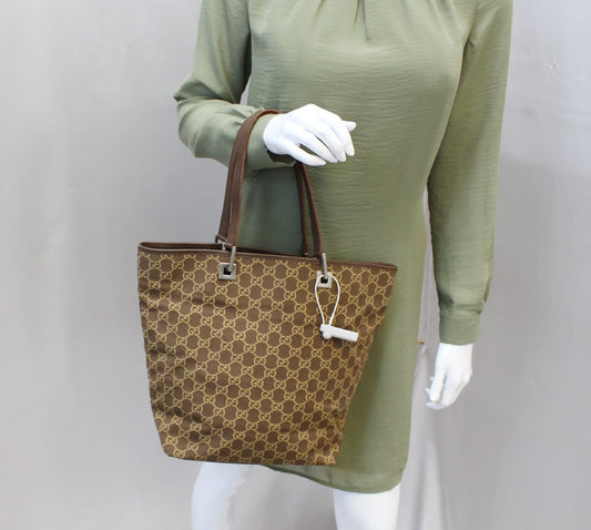 GUCCI Beige/Brown Monogram Canvas Tote Bag