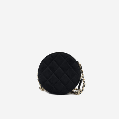 Chanel Velvet Quilted Clutch on Chain