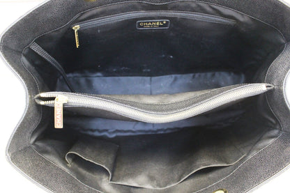 CHANEL Caviar Leather Black XL Grand Shopping Tote Bag