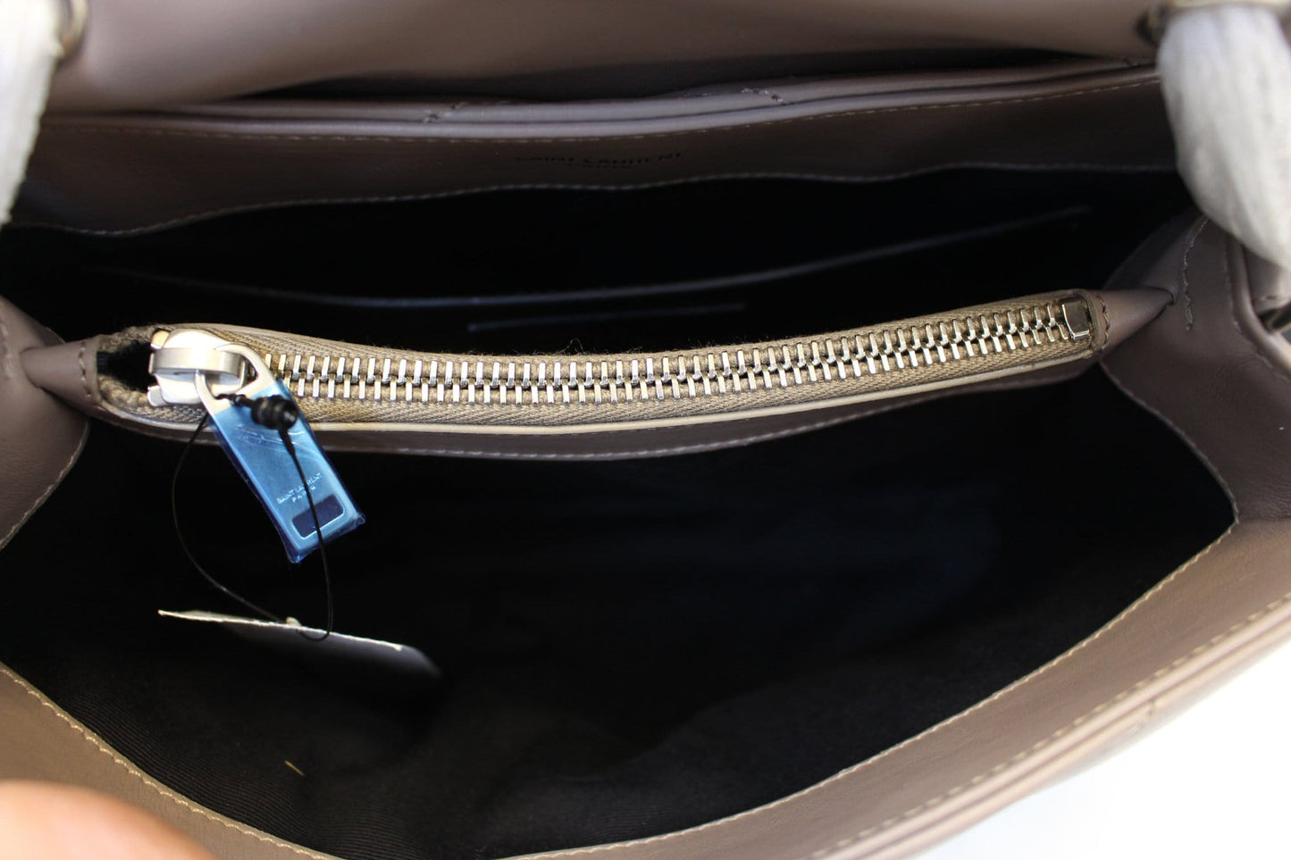 YVES SAINT LAURENT Matelasse Loulou Small Chain Shoulder Bag Taupe