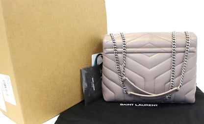 YVES SAINT LAURENT Matelasse Loulou Small Chain Shoulder Bag Taupe