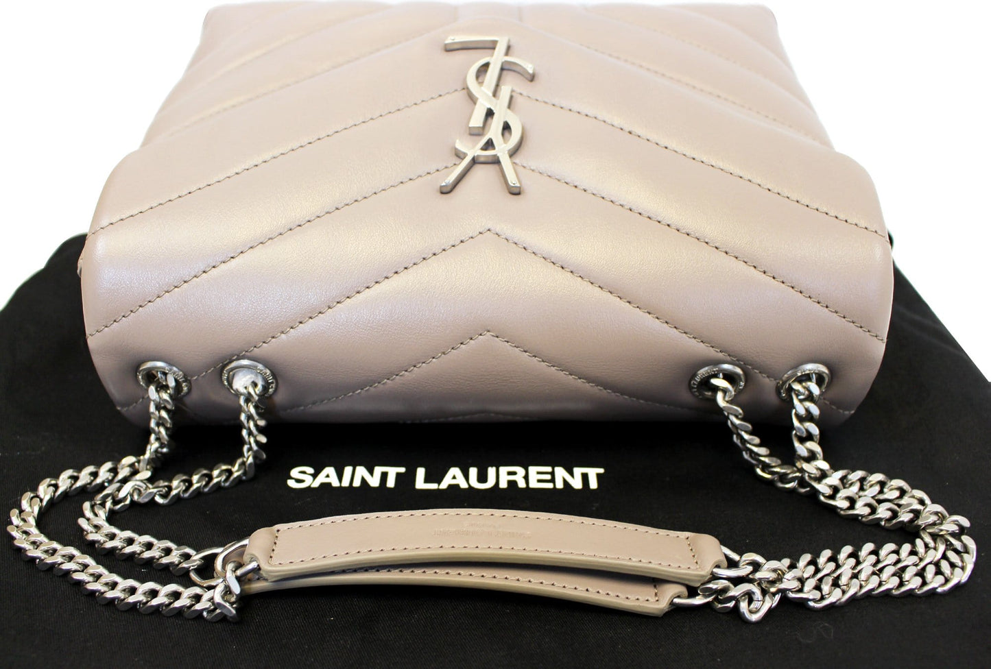 YVES SAINT LAURENT Matelasse Loulou Small Chain Shoulder Bag Taupe