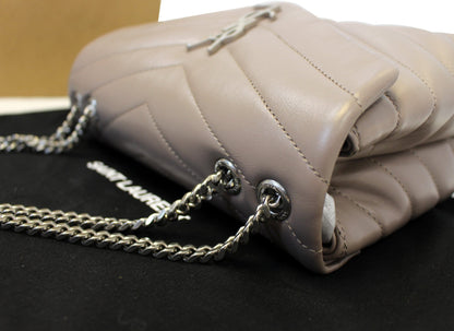 YVES SAINT LAURENT Matelasse Loulou Small Chain Shoulder Bag Taupe