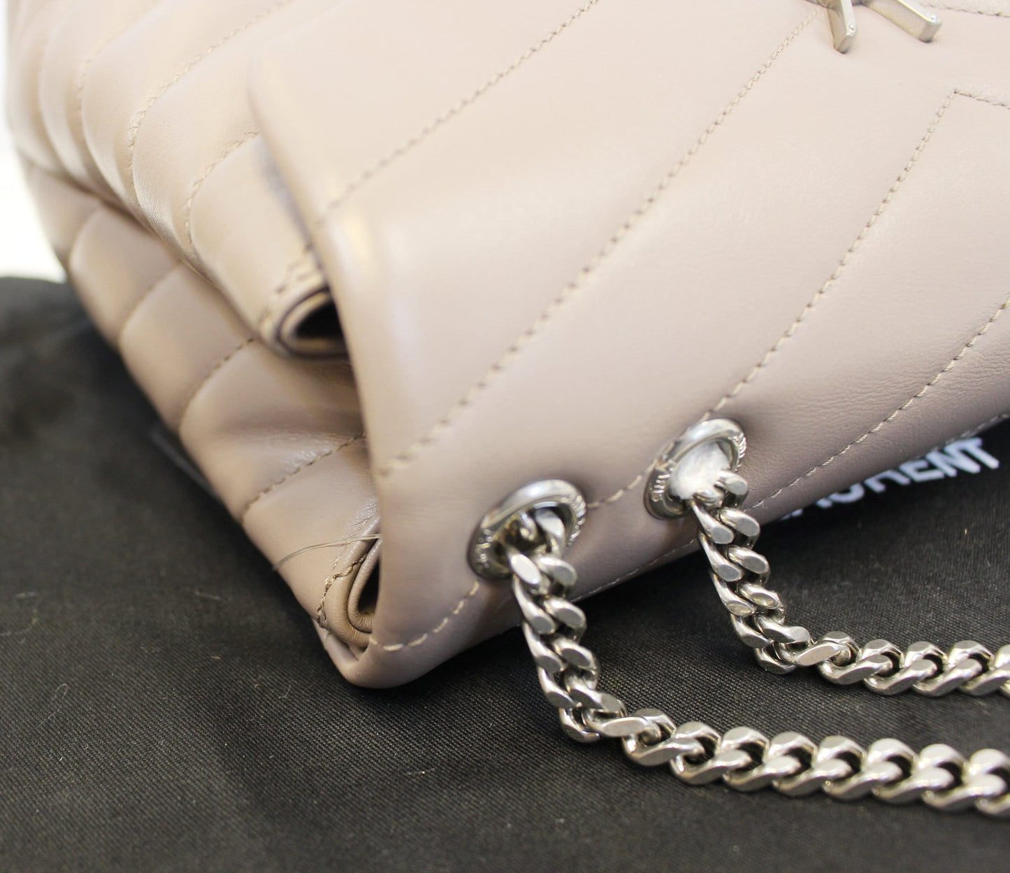 YVES SAINT LAURENT Matelasse Loulou Small Chain Shoulder Bag Taupe