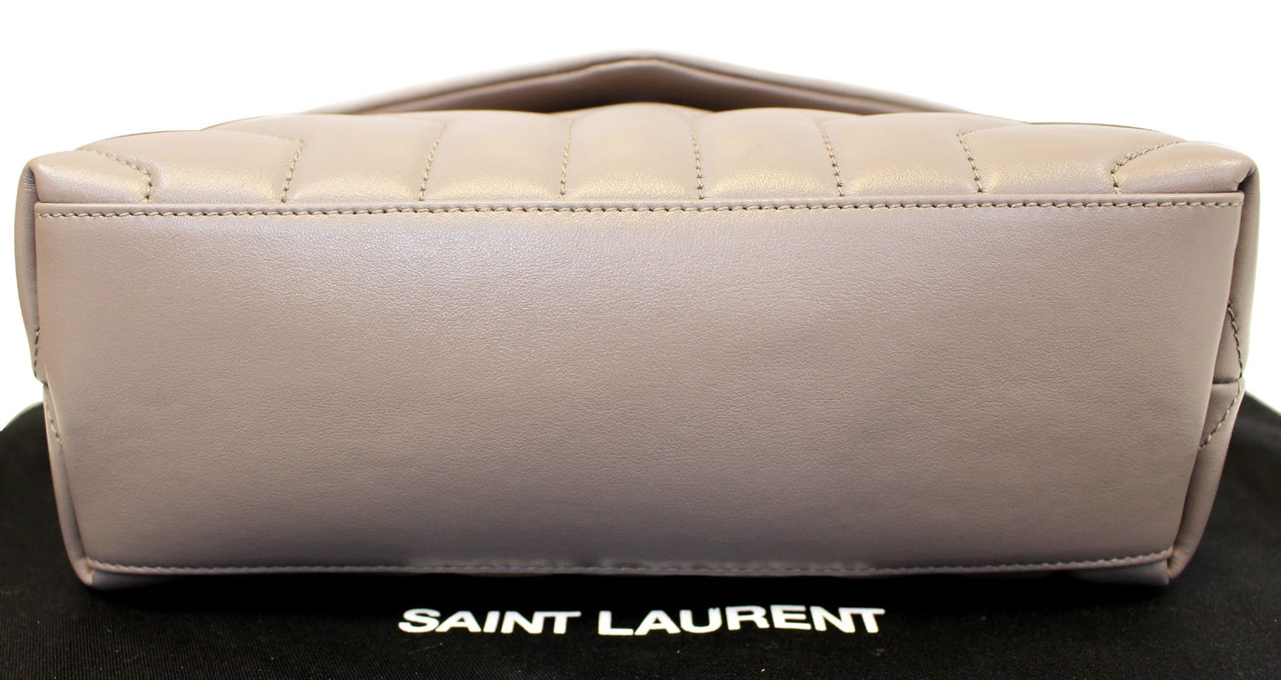 YVES SAINT LAURENT Matelasse Loulou Small Chain Shoulder Bag Taupe