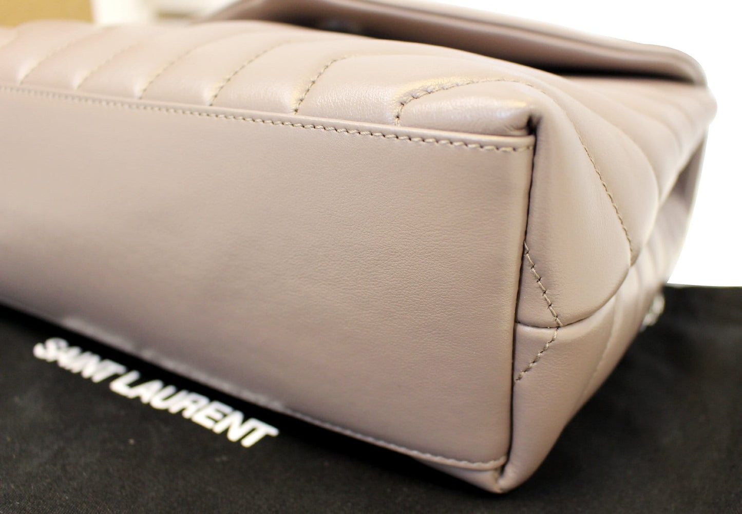 YVES SAINT LAURENT Matelasse Loulou Small Chain Shoulder Bag Taupe