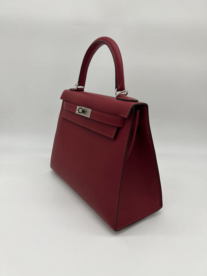 Hermes Kelly 28 Sellier Verso Veau Epsom AJ Rouge Grenat Rose Pourpre