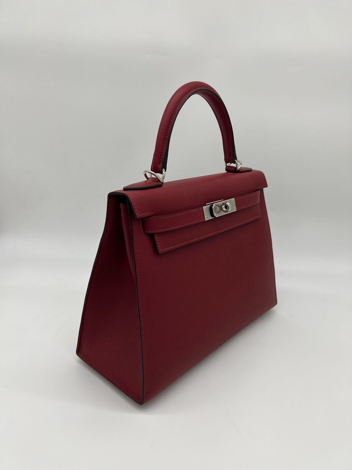 Hermes Kelly 28 Sellier Verso Veau Epsom AJ Rouge Grenat Rose Pourpre