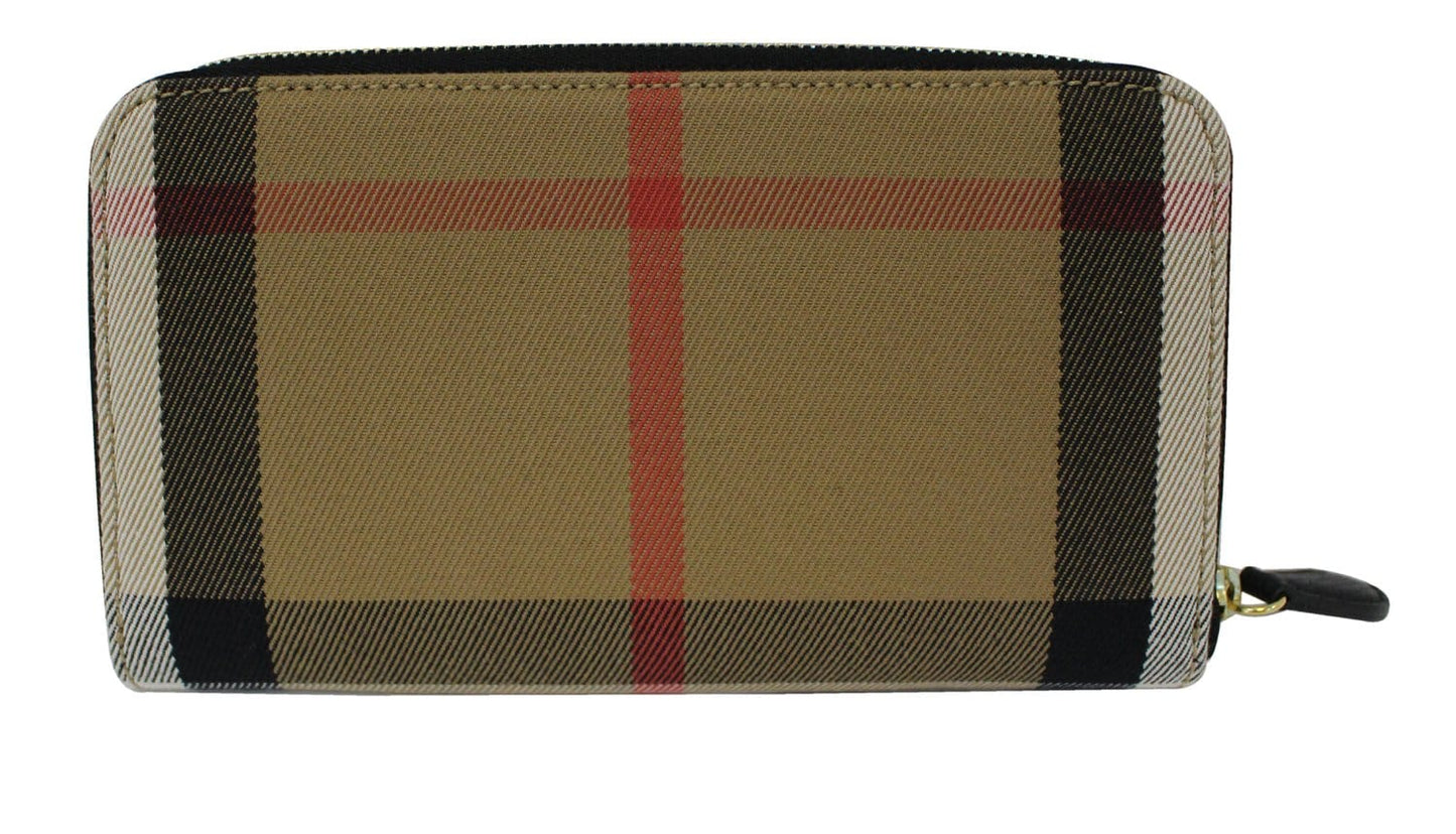 BURBERRY Wallet - Burberry Black Leather Haymarket Continental