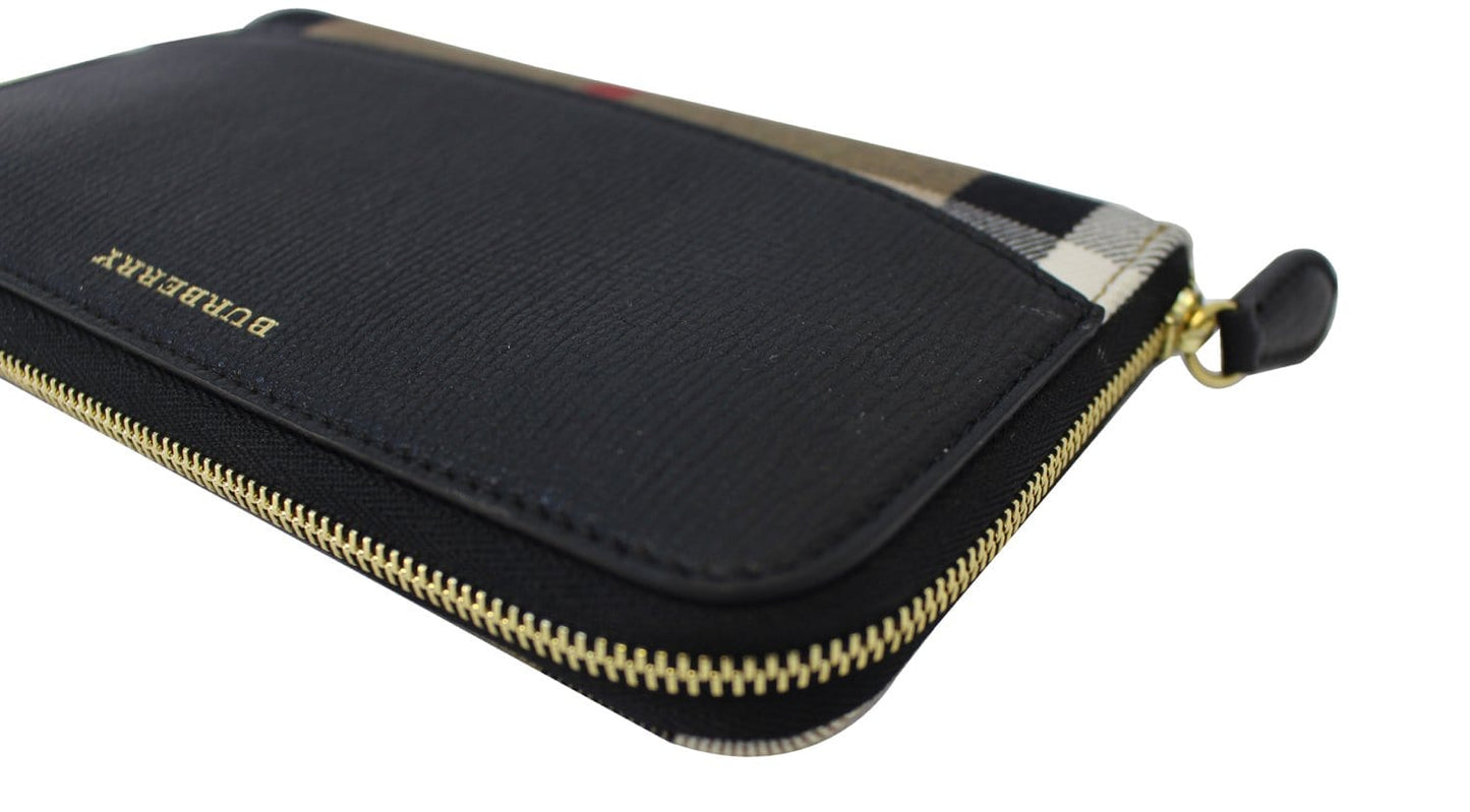 BURBERRY Wallet - Burberry Black Leather Haymarket Continental