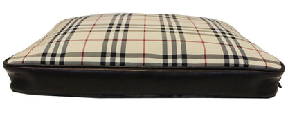 BURBERRY Nova Check Canvas Dark Brown Leather Briefcase Bag