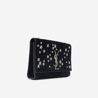 Saint Laurent Star Studded Kate - Black Suede