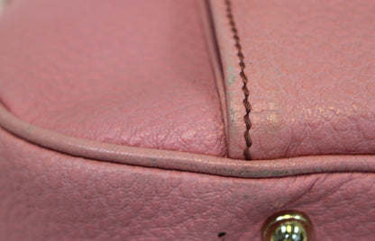 Gucci Bamboo Top Handle Pink Calfskin Leather Hobo Bag