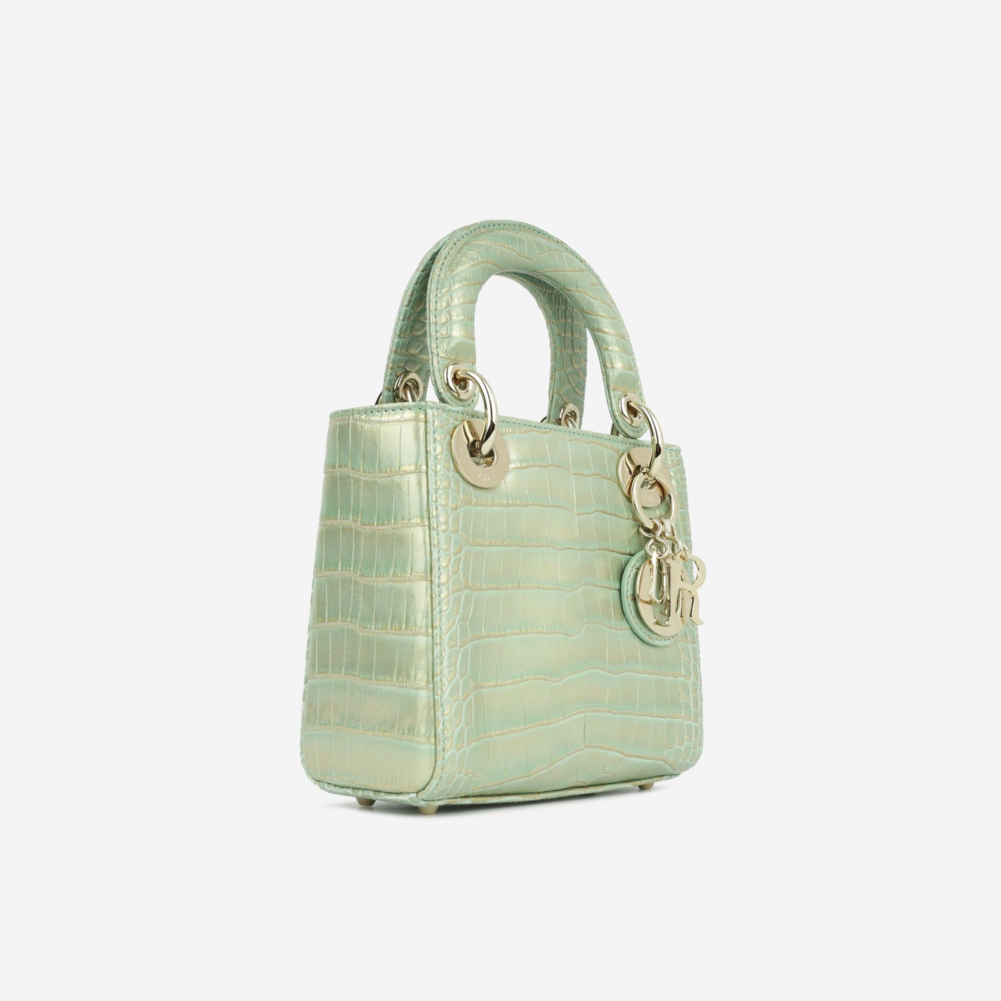 Christian Dior Mini Lady Dior - Green/Gold Crocodile