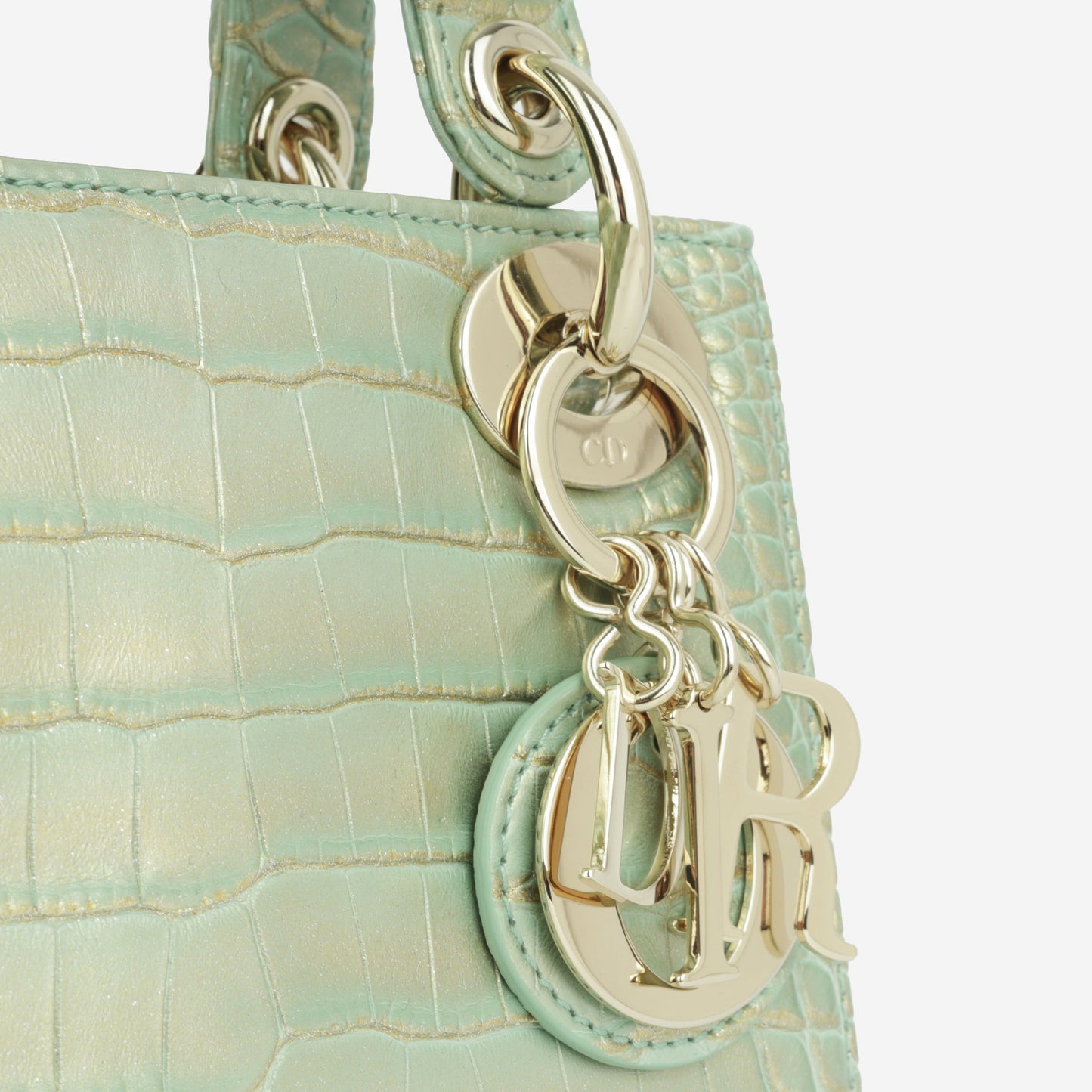 Christian Dior Mini Lady Dior - Green/Gold Crocodile