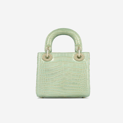 Christian Dior Mini Lady Dior - Green/Gold Crocodile